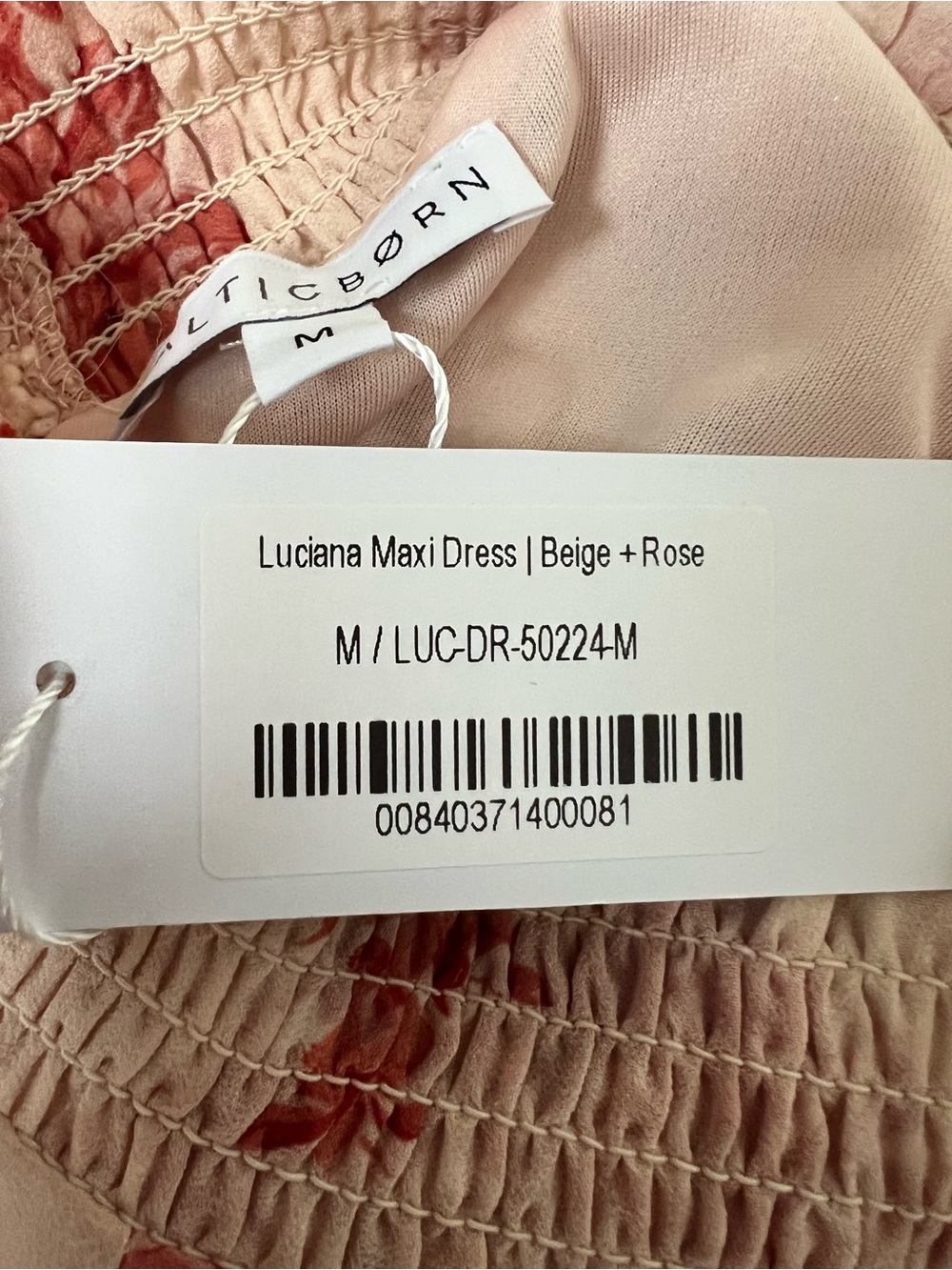 New Baltic Born Luciana Maxi Dress Beige Rose Floral Chiffon Boho Romantic M - Picture 11 of 16